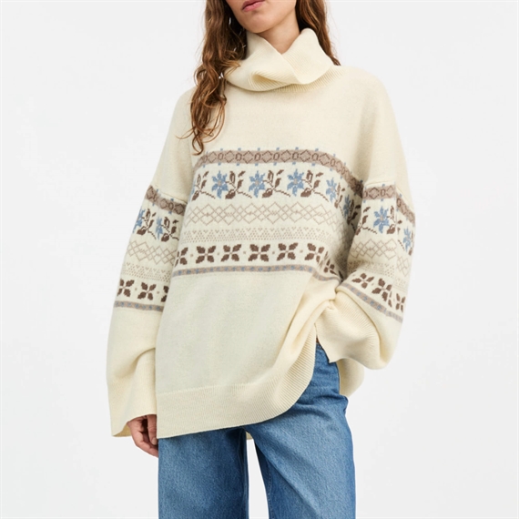 Skall Studio Leonora Strik, Brown/Ecru Jacquard